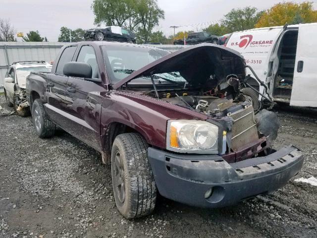 1D7HW48N35S166619 - 2005 DODGE DAKOTA QUA BURGUNDY photo 1