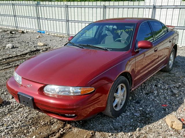 1G3NL52T51C275364 - 2001 OLDSMOBILE ALERO GL MAROON photo 2