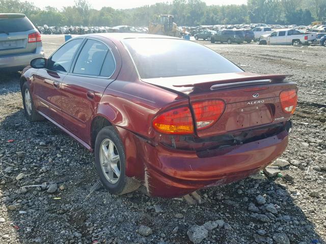 1G3NL52T51C275364 - 2001 OLDSMOBILE ALERO GL MAROON photo 3