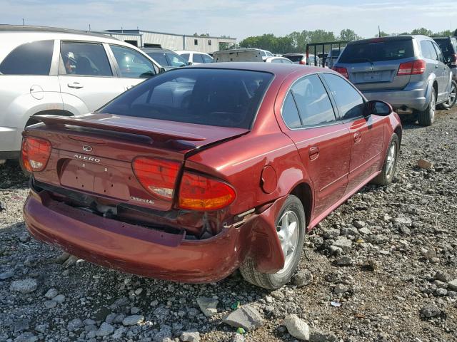 1G3NL52T51C275364 - 2001 OLDSMOBILE ALERO GL MAROON photo 4