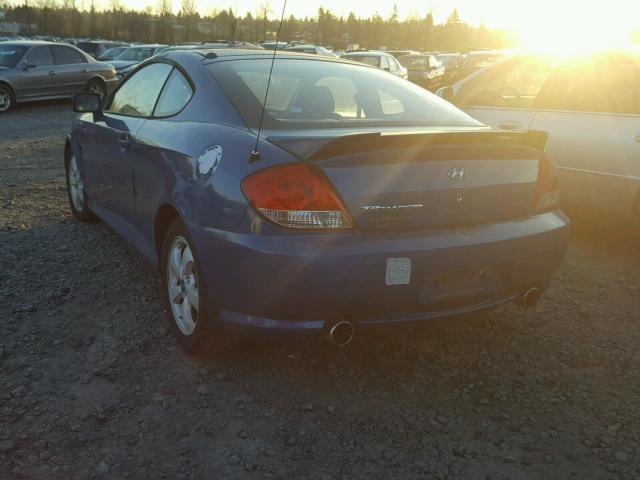 KMHHM65DX5U156497 - 2005 HYUNDAI TIBURON BLUE photo 3