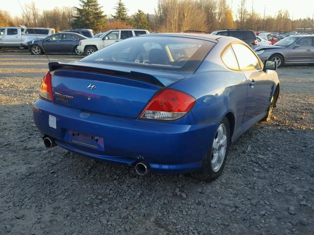 KMHHM65DX5U156497 - 2005 HYUNDAI TIBURON BLUE photo 4