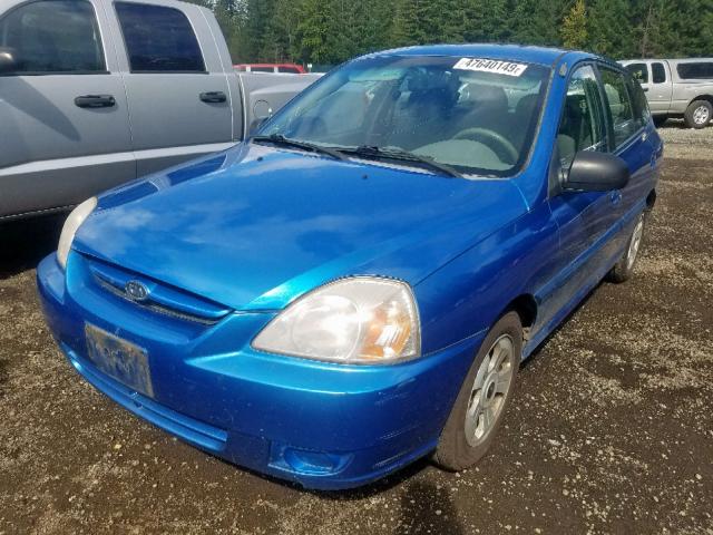 KNADC165046199939 - 2004 KIA RIO CINCO BLUE photo 2