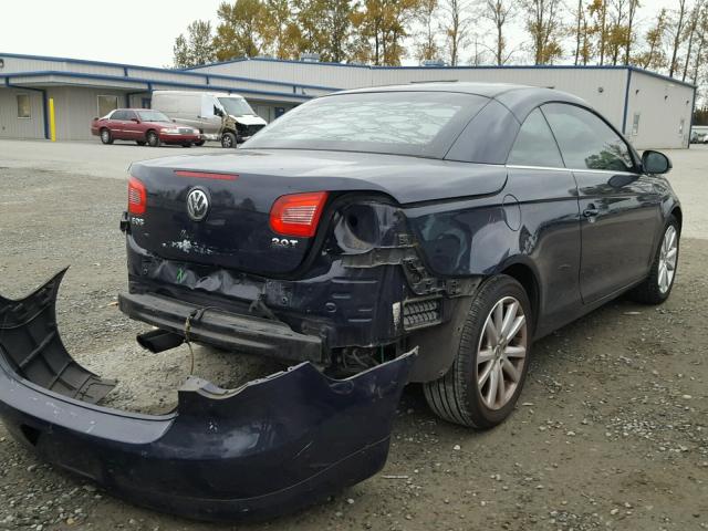 WVWFA71F17V002291 - 2007 VOLKSWAGEN EOS 2.0T L BLUE photo 4