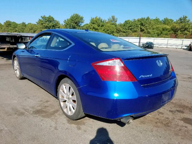 1HGCS22848A006364 - 2008 HONDA ACCORD EXL BLUE photo 3