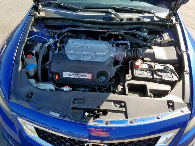 1HGCS22848A006364 - 2008 HONDA ACCORD EXL BLUE photo 7