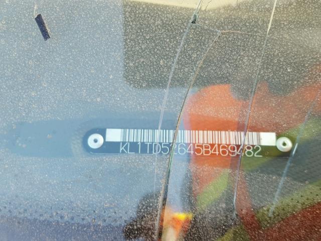 KL1TD52645B469482 - 2005 CHEVROLET AVEO BASE Күміс фото 10