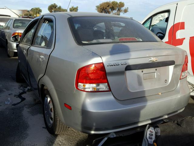 KL1TD52645B469482 - 2005 CHEVROLET AVEO BASE Күміс фото 3