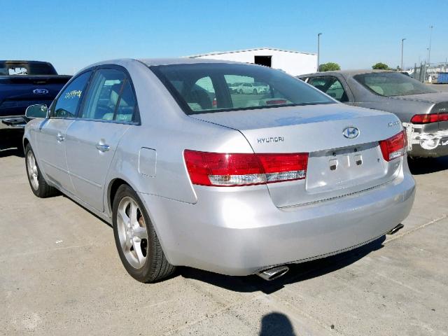 5NPEU46F26H135912 - 2006 HYUNDAI SONATA GLS SILVER photo 3