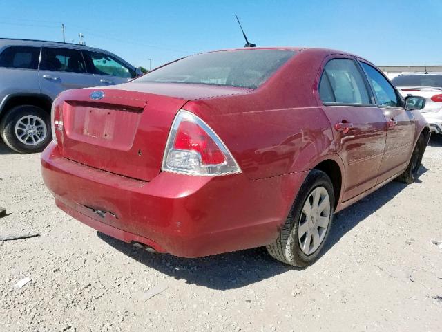 3FAHP06Z67R241677 - 2007 FORD FUSION S RED photo 4