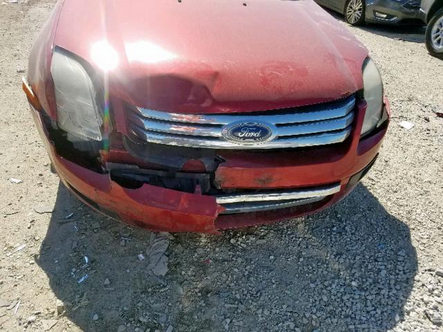 3FAHP06Z67R241677 - 2007 FORD FUSION S RED photo 9