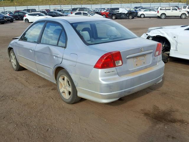 1HGES26795L007018 - 2005 HONDA CIVIC EX SILVER photo 3