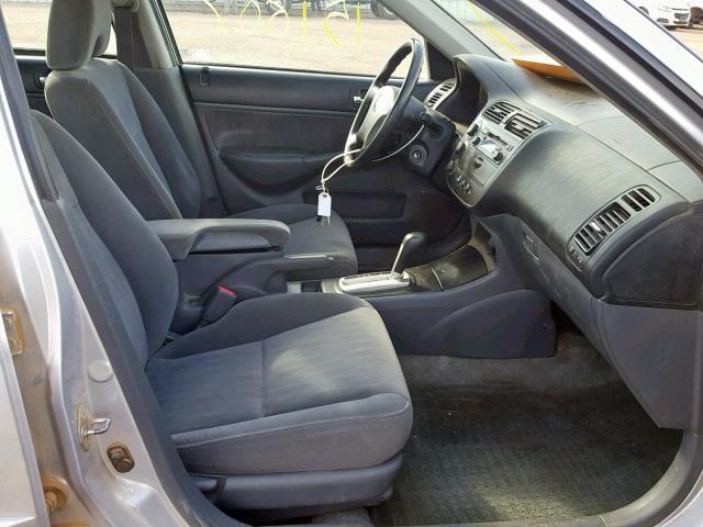 1HGES26795L007018 - 2005 HONDA CIVIC EX SILVER photo 5