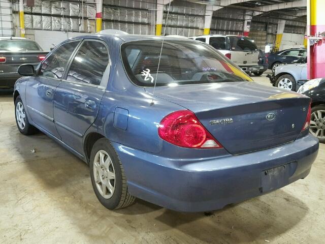 KNAFB121825188298 - 2002 KIA SPECTRA BA BLUE photo 3