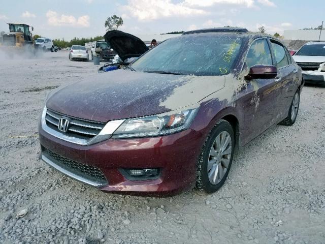 1HGCR3F80FA023297 - 2015 HONDA ACCORD EXL MAROON photo 2