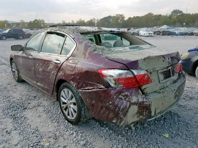 1HGCR3F80FA023297 - 2015 HONDA ACCORD EXL MAROON photo 3