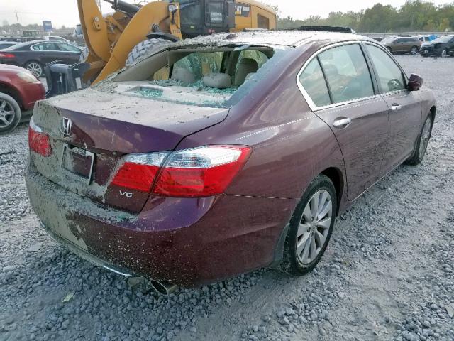 1HGCR3F80FA023297 - 2015 HONDA ACCORD EXL MAROON photo 4