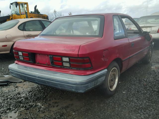 1B3XP24DXMN618892 - 1991 DODGE SHADOW AME MAROON photo 4