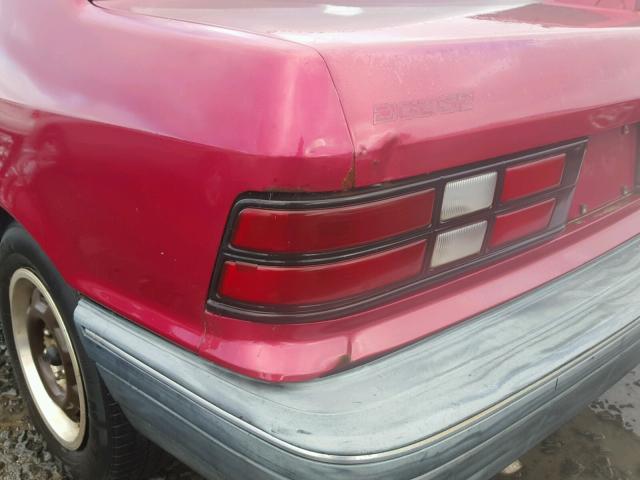 1B3XP24DXMN618892 - 1991 DODGE SHADOW AME MAROON photo 9