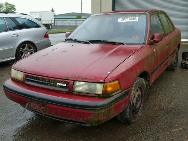 JM1BG2267N0484192 - 1992 MAZDA PROTEGE LX BURGUNDY photo 2