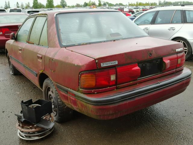 JM1BG2267N0484192 - 1992 MAZDA PROTEGE LX BURGUNDY photo 3