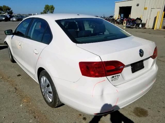 3VW2K7AJ0DM366480 - 2013 VOLKSWAGEN JETTA BASE 白色 照片 3
