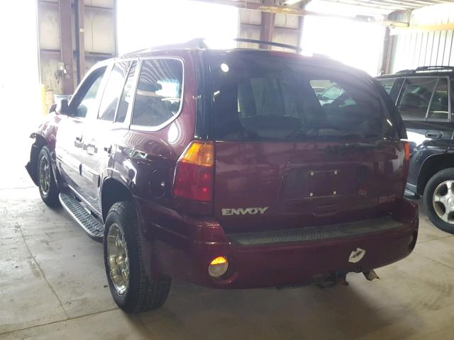 1GKDT13S922413218 - 2002 GMC ENVOY MAROON photo 3