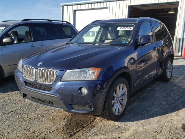 5UXWX9C59D0D05084 - 2013 BMW X3 XDRIVE2 BLUE photo 2