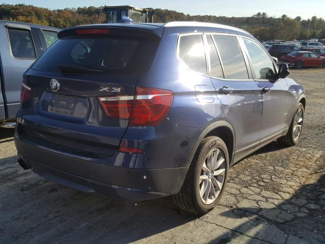 5UXWX9C59D0D05084 - 2013 BMW X3 XDRIVE2 BLUE photo 4