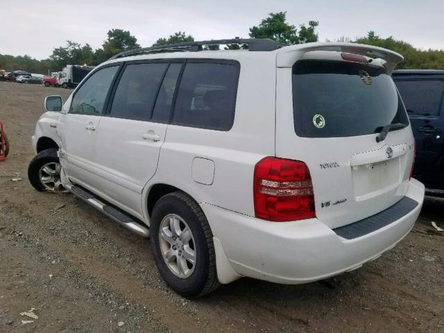 JTEHF21A330135851 - 2003 TOYOTA HIGHLANDER WHITE photo 3