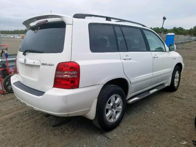 JTEHF21A330135851 - 2003 TOYOTA HIGHLANDER WHITE photo 4