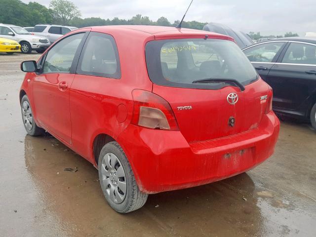 JTDJT923385159830 - 2008 TOYOTA YARIS RED photo 3