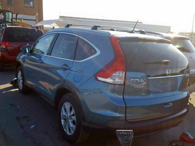 2HKRM4H7XEH611359 - 2014 HONDA CR-V EXL BLUE photo 3