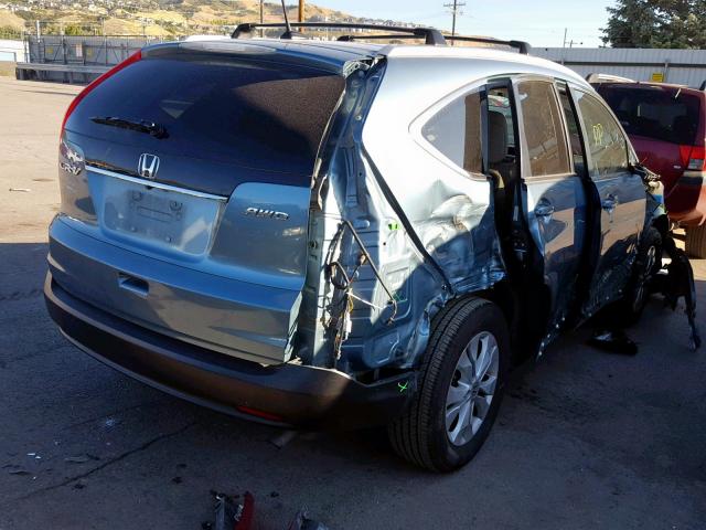 2HKRM4H7XEH611359 - 2014 HONDA CR-V EXL BLUE photo 4