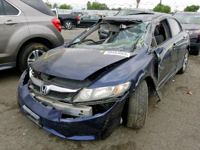 1HGFA16899L008816 - 2009 HONDA CIVIC EX BLUE photo 2