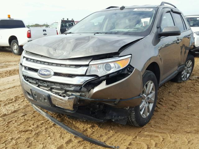 2FMDK3JC5EBB53433 - 2014 FORD EDGE SEL GRAY photo 2