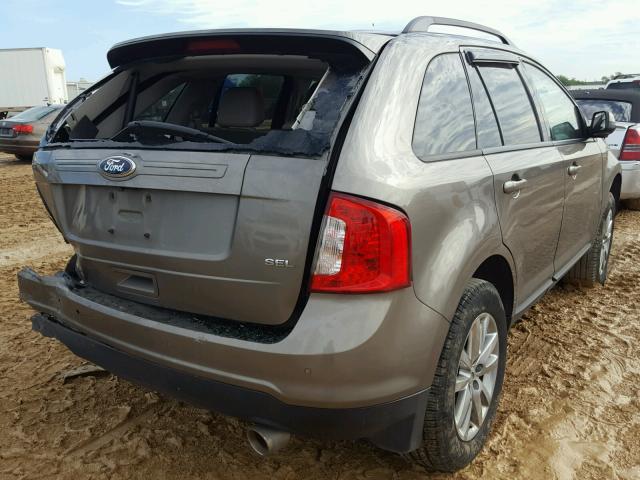 2FMDK3JC5EBB53433 - 2014 FORD EDGE SEL GRAY photo 4