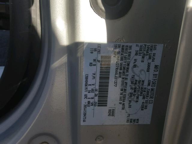 5LMFU27R44LJ31377 - 2004 LINCOLN NAVIGATOR Күміс фото 10