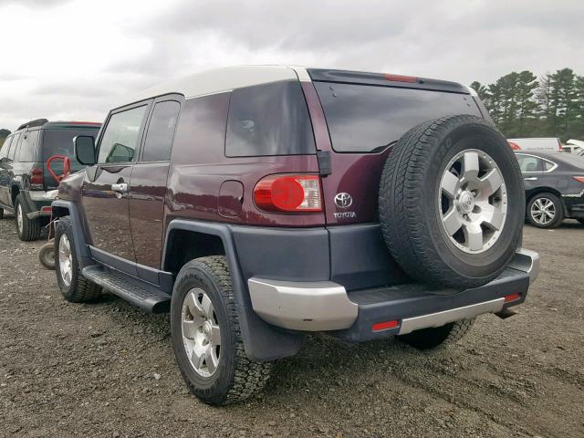 JTEBU11F670055581 - 2007 TOYOTA FJ CRUISER BURGUNDY photo 3