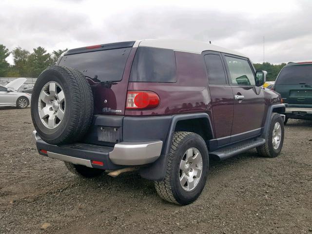 JTEBU11F670055581 - 2007 TOYOTA FJ CRUISER BURGUNDY photo 4