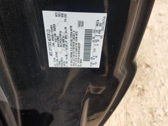 1FTYR14UX5PA48339 - 2005 FORD RANGER SUP BLACK photo 10