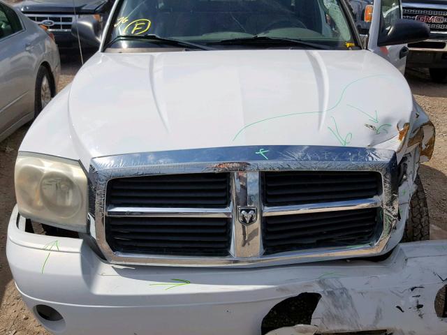 1D7HE42K07S205820 - 2007 DODGE DAKOTA SLT WHITE photo 7