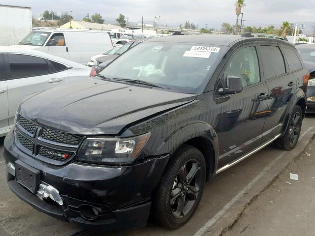 3C4PDDGG0JT467081 - 2018 DODGE JOURNEY CR BLACK photo 2