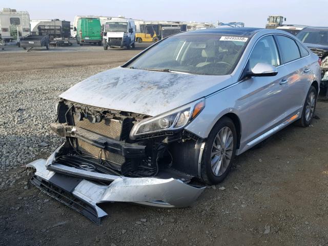 5NPE34AFXFH039200 - 2015 HYUNDAI SONATA SPO SILVER photo 2