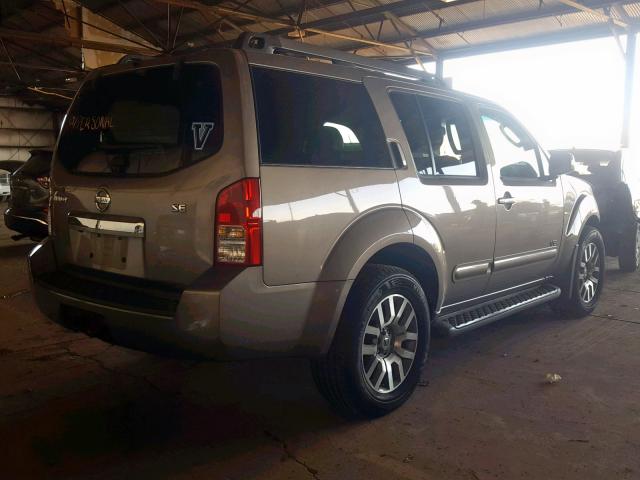 5N1BR18B58C648014 - 2008 NISSAN PATHFINDER TAN photo 4