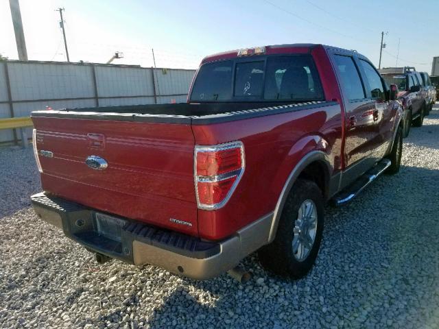 1FTFW1CF9CKE18239 - 2012 FORD F150 SUPER RED photo 4