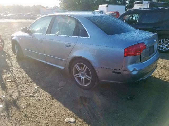 WAUAF78E08A028413 - 2008 AUDI A4 2.0T GRAY photo 3