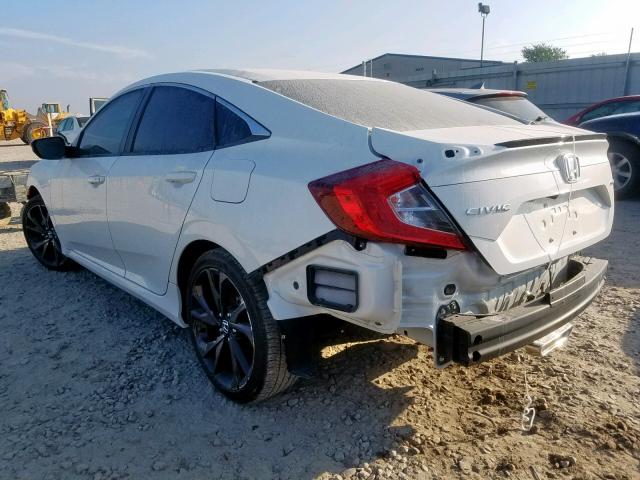 19XFC2F80KE042267 - 2019 HONDA CIVIC SPOR WHITE photo 3