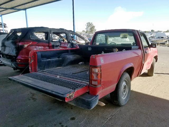 1B7FL26G3SW913725 - 1995 DODGE DAKOTA RED photo 4