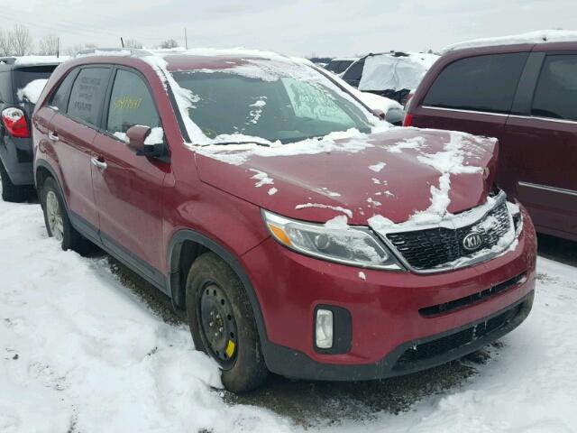 5XYKT3A67EG454977 - 2014 KIA SORENTO LX RED photo 1